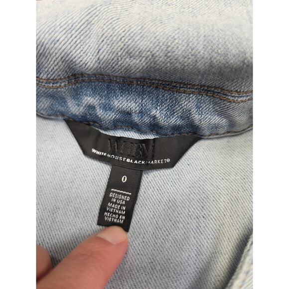 White House Black Market Dress Womens 0 Denim Jumper Sleeveless Belted - Picture 4 of 7